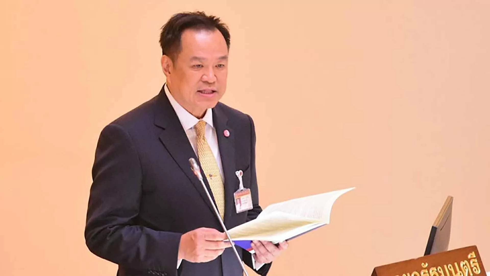 Thủ tướng Anutin Charnvirakul phát biểu chính sách của chính phủ mới trước Quốc hội Thái Lan, ngày 29/9. (Nguồn: Văn phòng Thủ tướng Thái Lan)