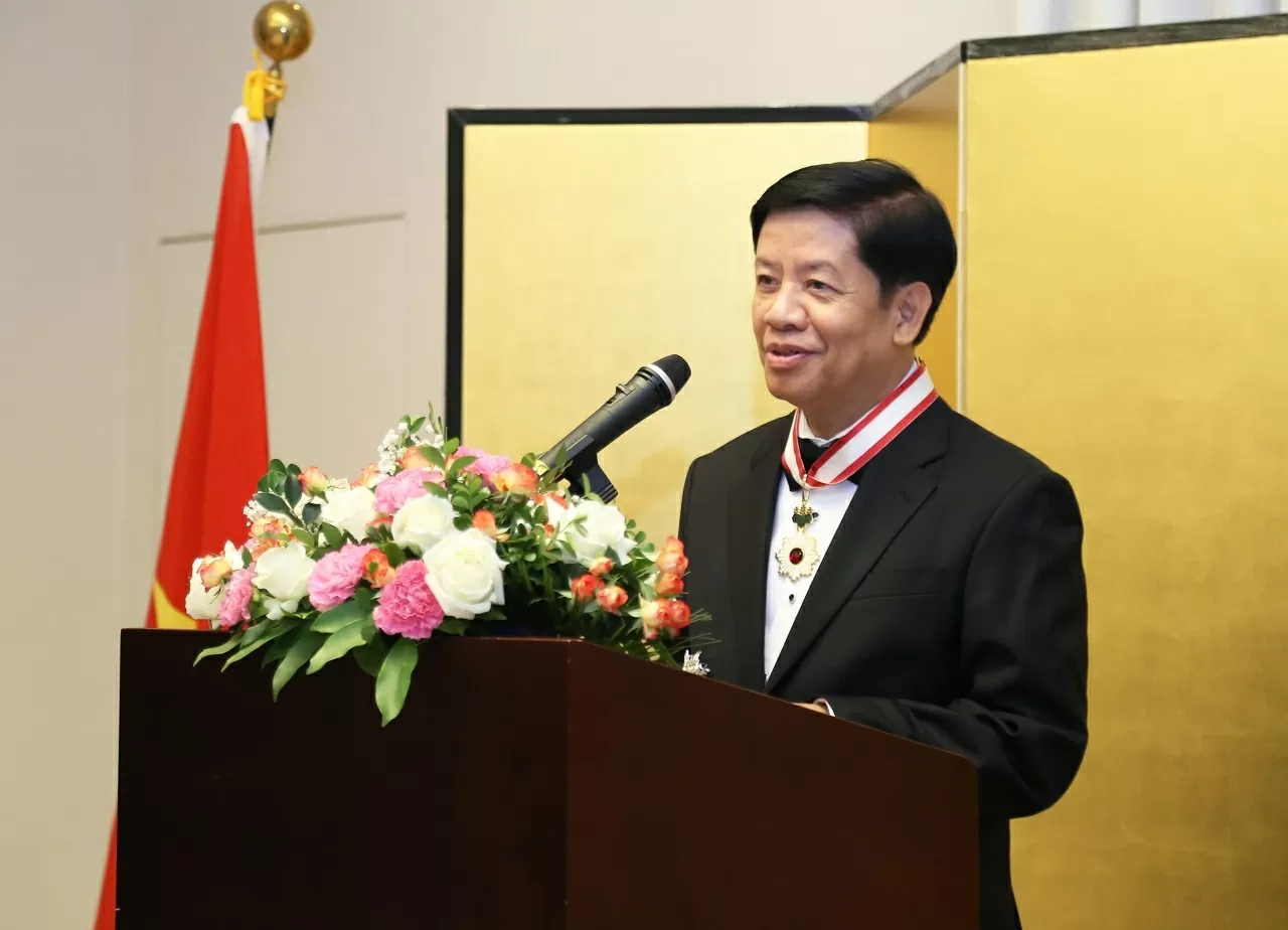 Chính phủ Nhật Bản trao tặng Huân chương Mặt trời mọc cho nguyên Thứ trưởng Ngoại giao Nguyễn Quốc Cường Chính phủ Nhật Bản trao tặng Huân chương Mặt trời mọc cho nguyên Thứ trưởng Ngoại giao Nguyễn Quốc Cường