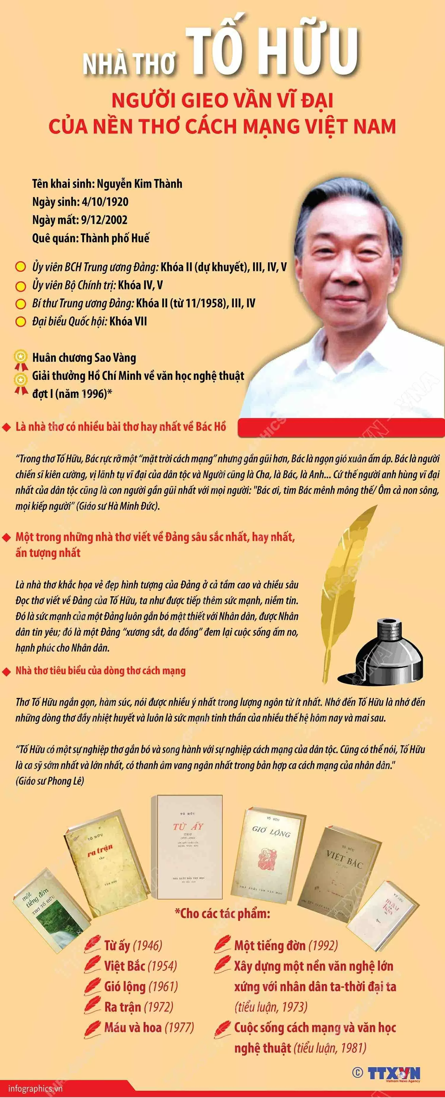 Nhà thơ Tố Hữu - cánh chim đầu đàn của nền văn nghệ cách mạng Việt Nam Nhà thơ Tố Hữu: Cánh chim đầu đàn của văn nghệ cách mạng Việt Nam