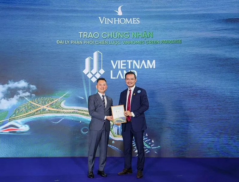 Công ty Cổ Phần Dịch Vụ Môi Giới Vietnam Land đã chính thức trở thành đại lý phân phối chiến lược dự án Vinhomes Green Paradise 