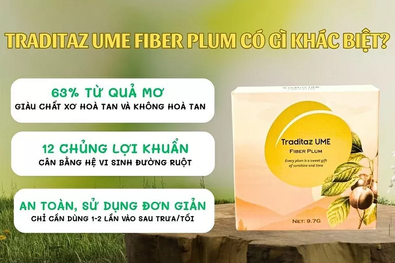 Traditaz Ume Fiber Plum - Quả mơ cung cấp chất xơ từ tự nhiên
