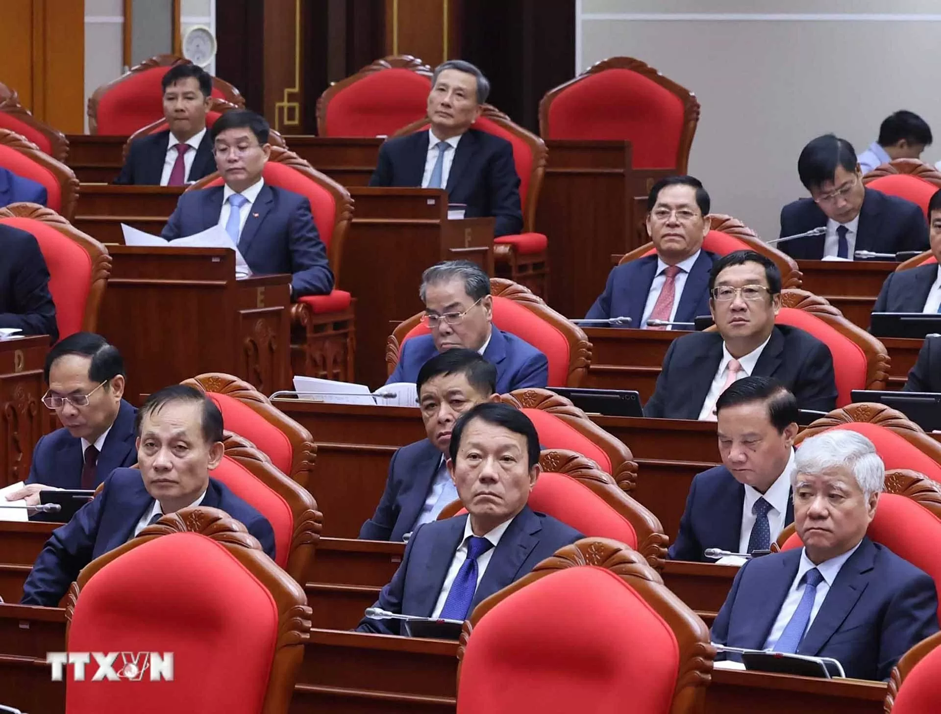 Các đại biểu dự Hội nghị lần thứ mười ba, Ban Chấp hành Trung ương Đảng khóa XIII. (Nguồn: TTXVN)