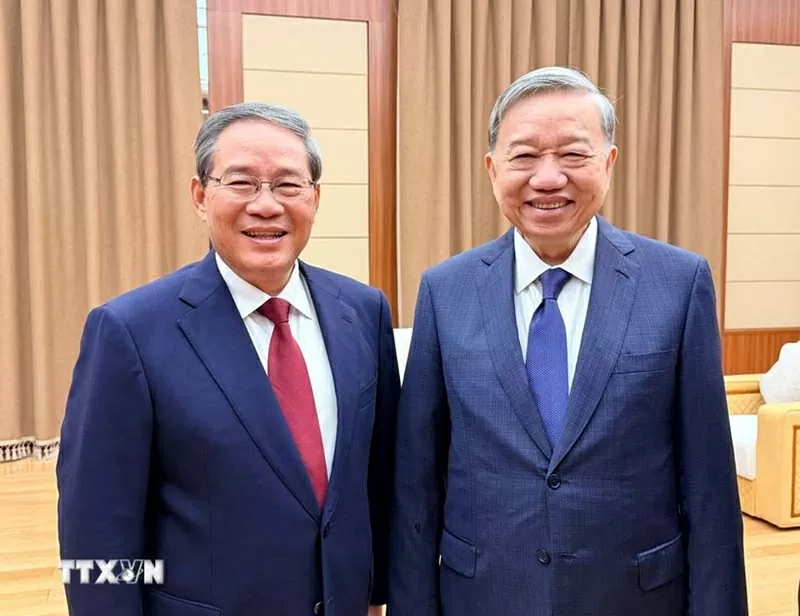 Tổng Bí thư Tô Lâm gặp Thủ tướng Quốc vụ viện Trung Quốc Lý Cường
