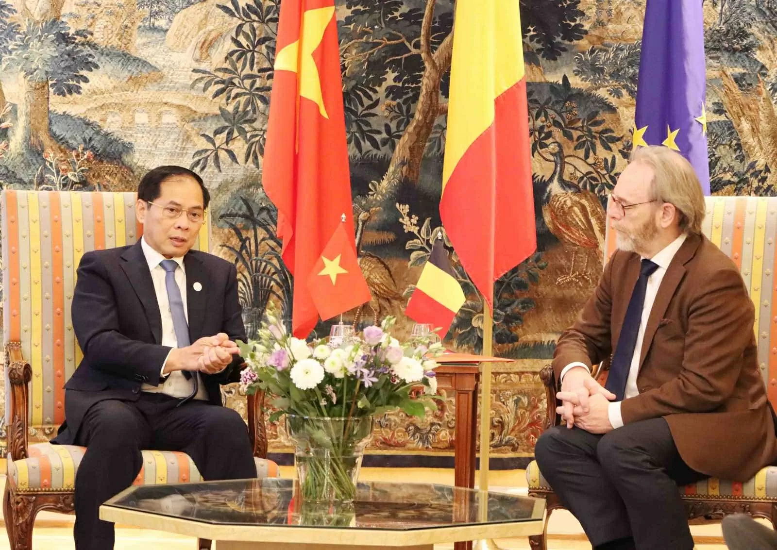 Phó Thủ tướng Bùi Thanh Sơn gặp Chủ tịch Hạ viện Liên bang Bỉ Phó Thủ tướng Bùi Thanh Sơn gặp Chủ tịch Hạ viện Liên bang Bỉ