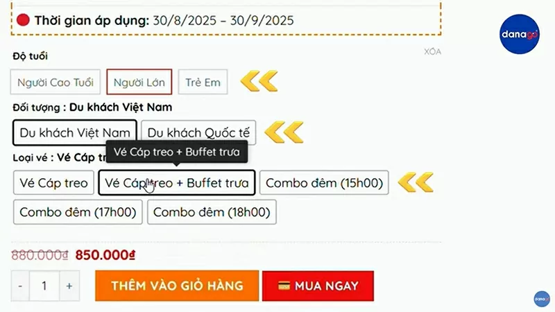 Danaticket.com liên tục cập nhật giá vé ưu đãi mới nhất đến khách hàng.