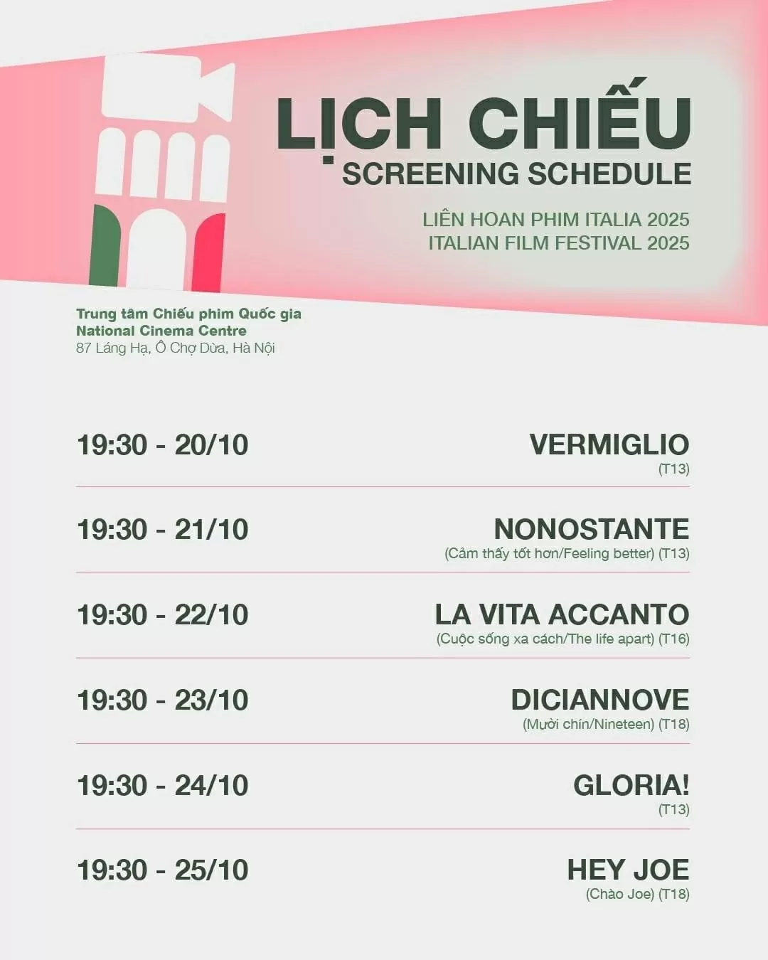 Mang đến cho công chúng Việt Nam những cảm nhận mới về điện ảnh Italy