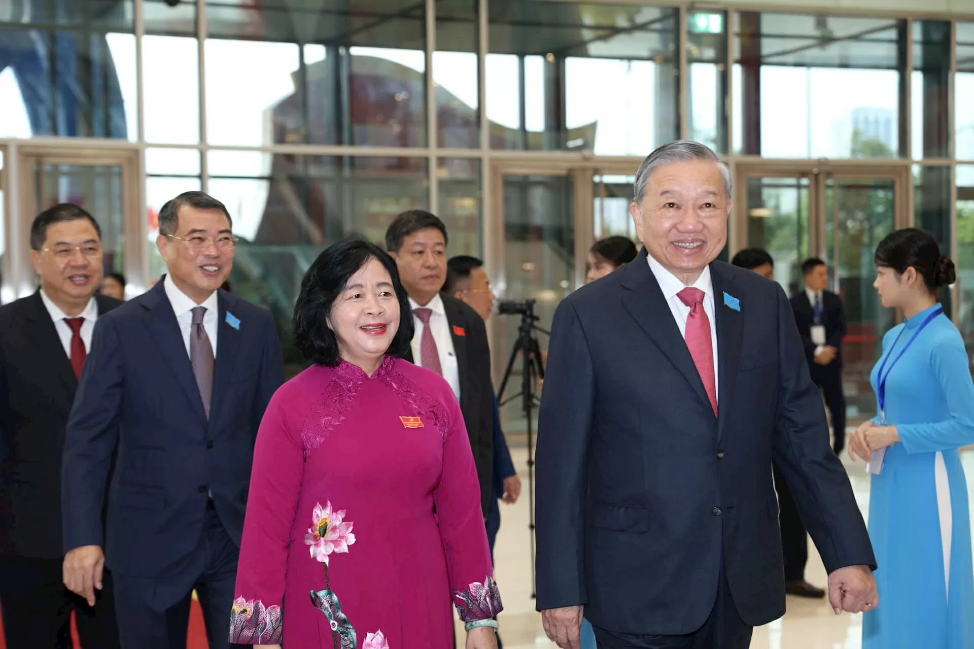 Tổng Bí thư Tô Lâm tới dự Đại hội đại biểu Đảng bộ thành phố Hà Nội lần thứ XVIII, nhiệm kỳ 2025-2030. (Ảnh: Viết Thành)