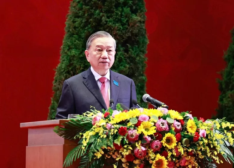 Tổng Bí thư Tô Lâm phát biểu chỉ đạo tại phiên khai mạc Đại hội Đại biểu Đảng bộ TP. Hà Nội lần thứ XVIII. (Ảnh: Nhật Bắc)