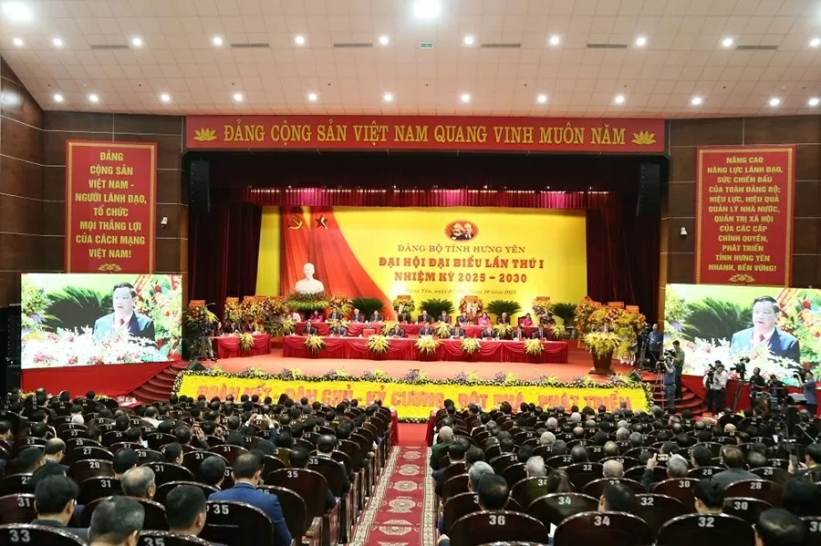 Toàn cảnh Đại hội Đảng bộ tỉnh Hưng Yên.