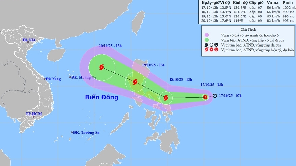 Dự báo áp thấp trên vùng biển phía Đông miền Trung Philippines: Khả năng mạnh thành bão, đi vào Biển Đông, cường độ tăng thêm