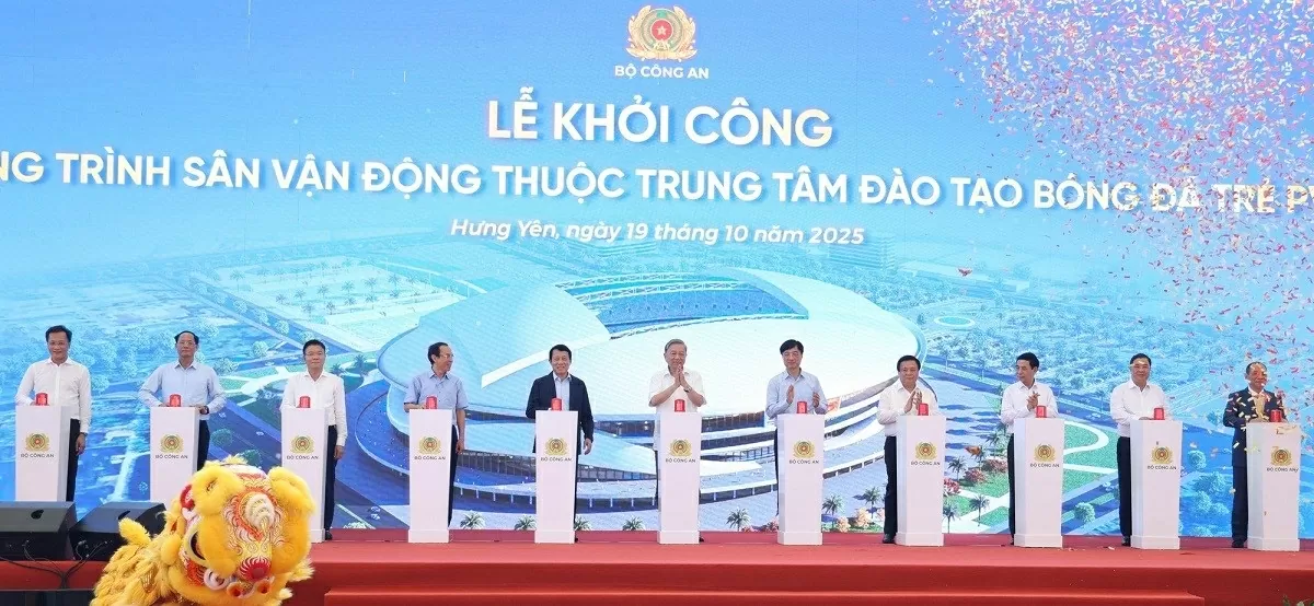 Tổng Bí thư Tô Lâm dự lễ khởi công xây dựng sân vận động mang tầm cỡ quốc tế tại Hưng Yên