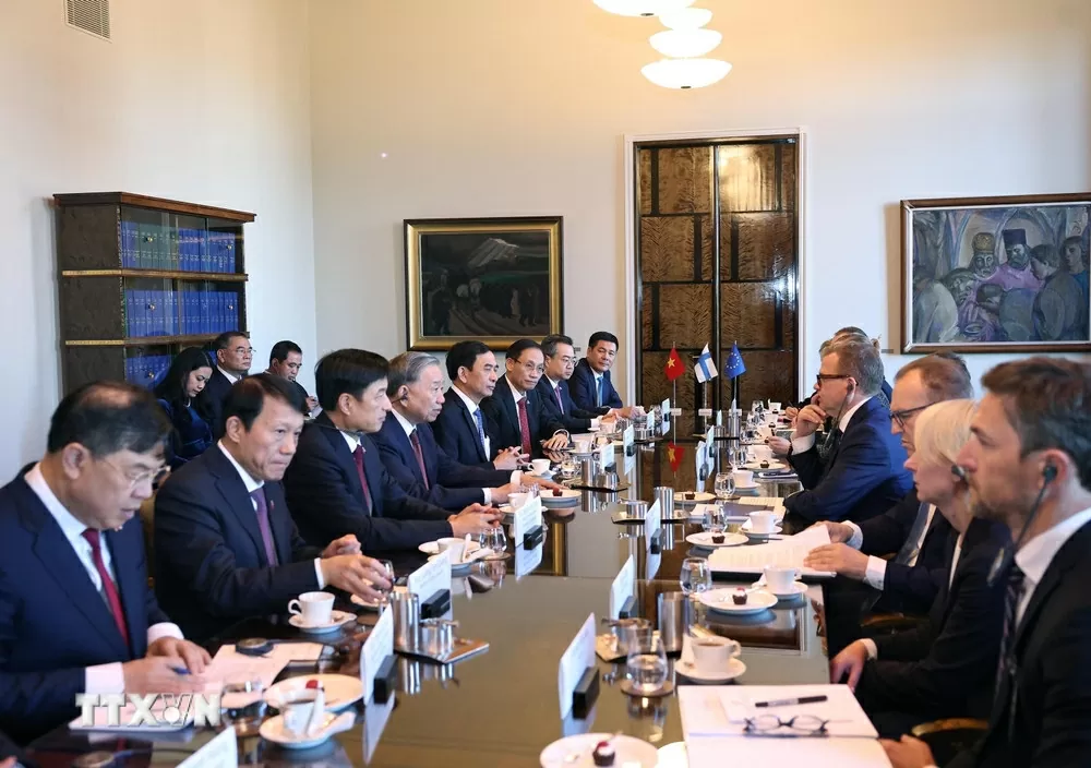 Tổng Bí thư Tô Lâm khẳng định Việt Nam sẵn sàng hợp tác chặt chẽ với Phần Lan để nâng tầm quan hệ trên các trụ cột then chốt. (Nguồn: TTXVN)