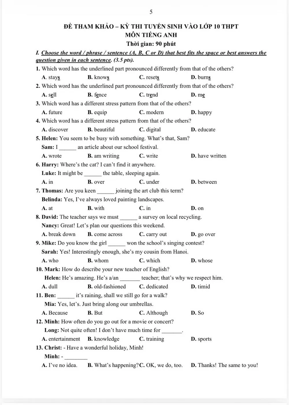 TP. Hồ Chí Minh: Công bố đề mẫu 3 môn Toán, Ngữ văn, Tiếng Anh thi lớp 10 năm 2026 TP. Hồ Chí Minh: Công bố đề mẫu 3 môn Toán, Ngữ văn, Tiếng Anh thi lớp 10 năm 2026