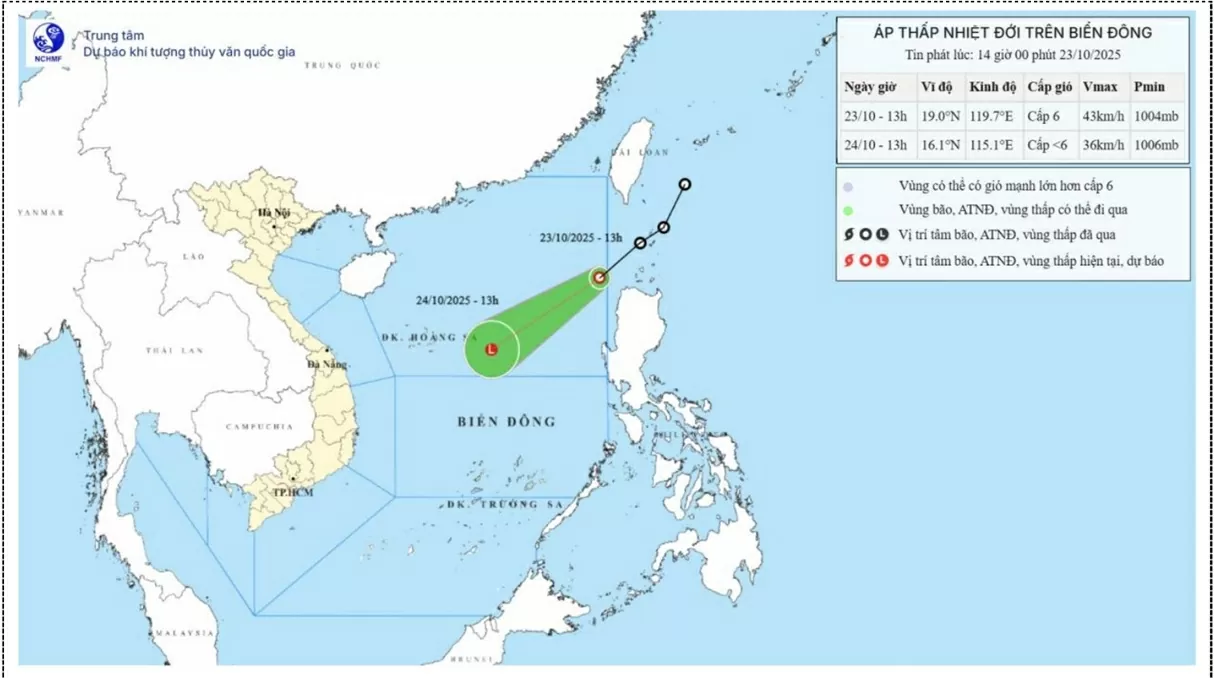 Áp thấp nhiệt đới đi khu vực Bắc Biển Đông, các tỉnh từ Nghệ An đến Khánh Hòa chủ động ứng phó