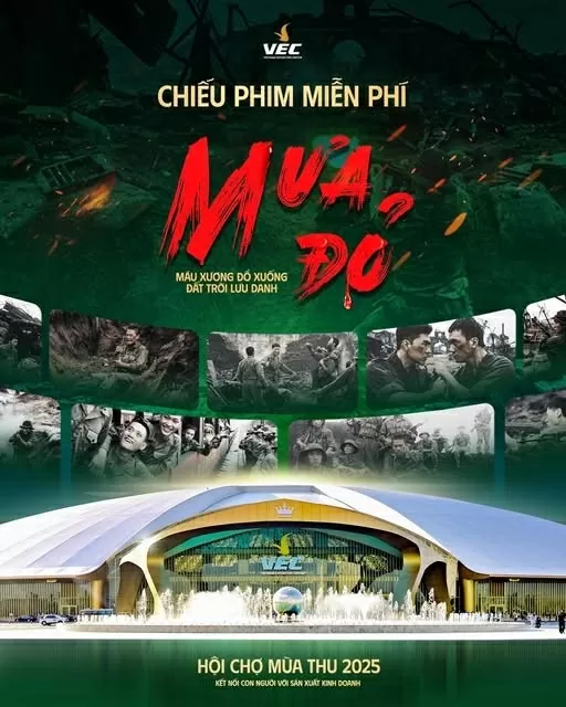 Chiếu miễn phí phim 'Mưa đỏ' và 'Tử chiến trên không' tại Hội chợ mùa Thu 2025 Chiếu miễn phí phim 'Mưa đỏ' và 'Tử chiến trên không' tại Hội chợ mùa Thu 2025
