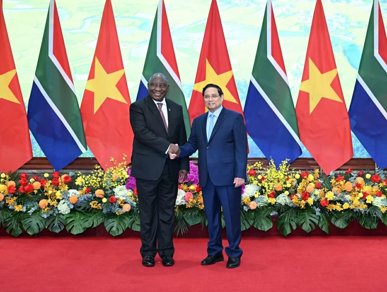 Thủ tướng Chính phủ Phạm Minh Chính hội kiến Tổng thống Nam Phi Cyril Ramaphosa Thủ tướng Chính phủ Phạm Minh Chính hội kiến Tổng thống Nam Phi Cyril Ramaphosa