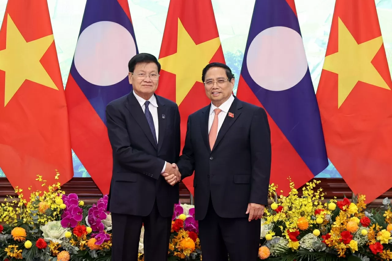Thủ tướng Chính phủ Phạm Minh Chính tiếp Tổng Bí thư, Chủ tịch nước Lào Thongloun Sisoulith