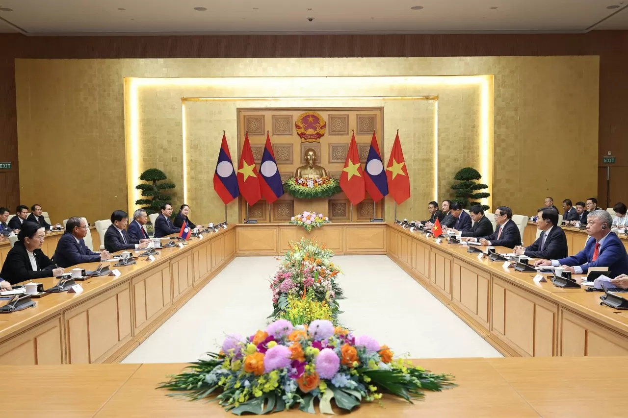 Thủ tướng Chính phủ Phạm Minh Chính tiếp Tổng Bí thư, Chủ tịch nước Lào Thongloun Sisoulith