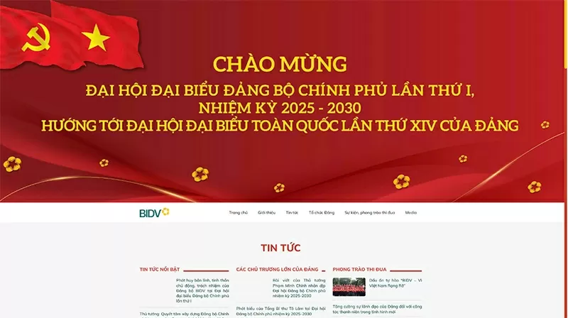 Cổng thông tin nội bộ của Đảng ủy BIDV