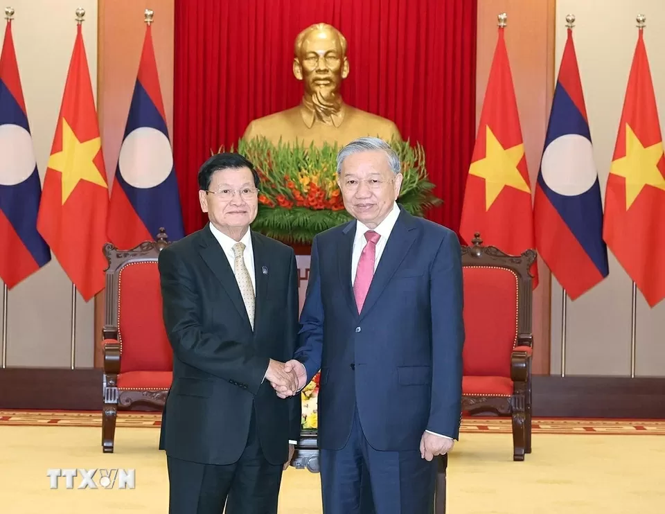 Tổng Bí thư Tô Lâm tiếp Tổng Bí thư, Chủ tịch nước Lào Thongloun Sisoulith