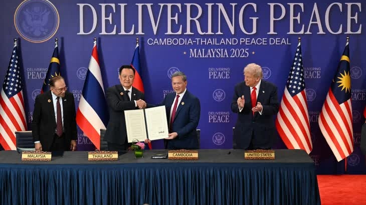 campuchia thai lan ky thoa thuan ngung ban mo rong tong thong donald trump chung kien