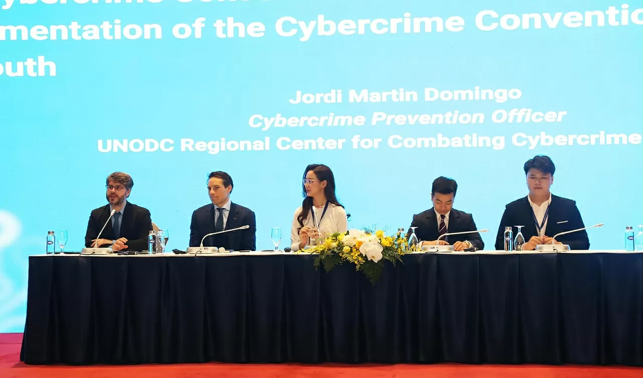 Hội thảo Công ước Liên hợp quốc về tội phạm mạng với thanh niên và dành cho thanh niên. (Ảnh: Thành Long)