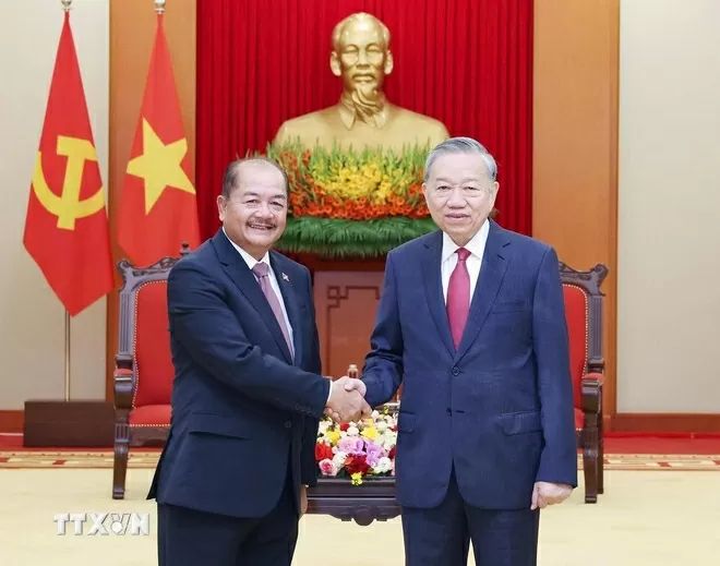 Tổng Bí thư Tô Lâm tiếp Ủy viên Bộ Chính trị, Phó Thủ tướng chính phủ Lào Kikeo Khaykhamphithoune