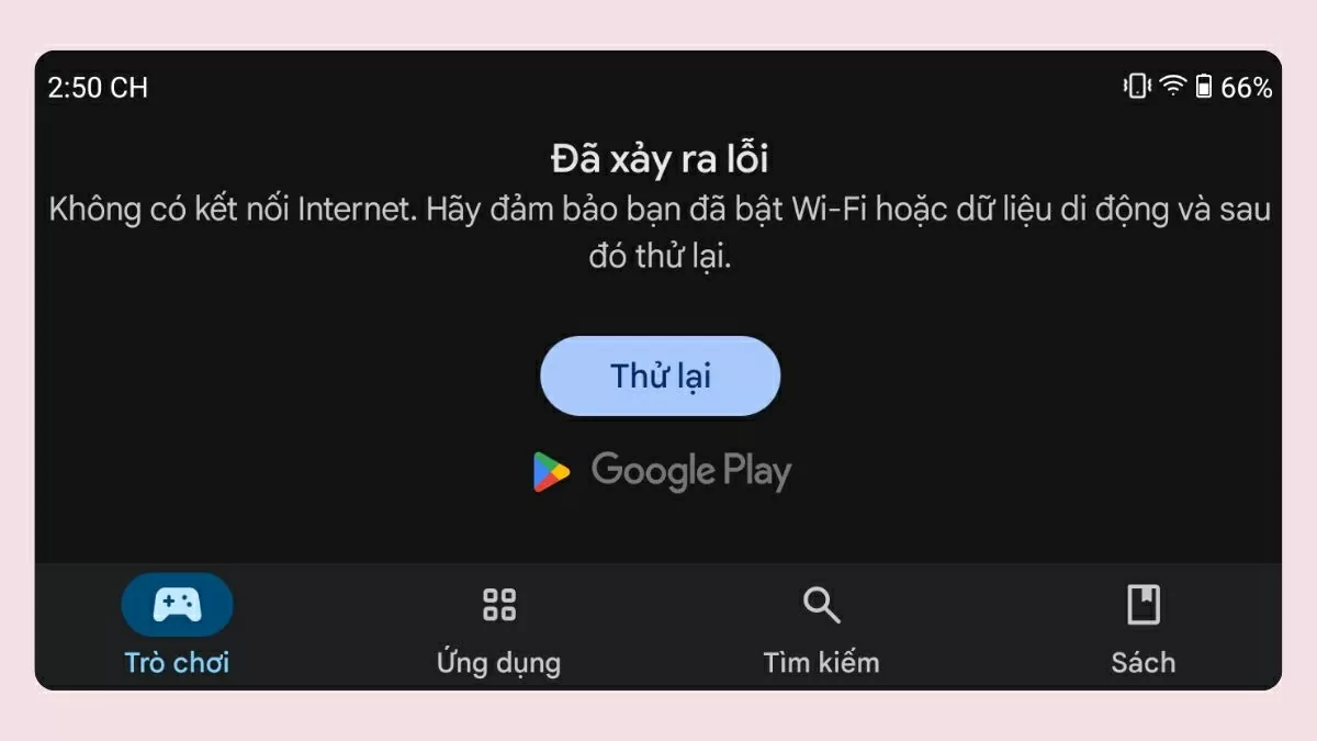 Lỗi không thể kết nối máy chủ.