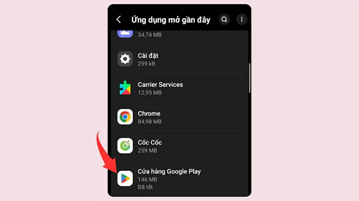Tìm và chọn Cửa hàng Google Play.. Tìm và chọn Cửa hàng Google Play..