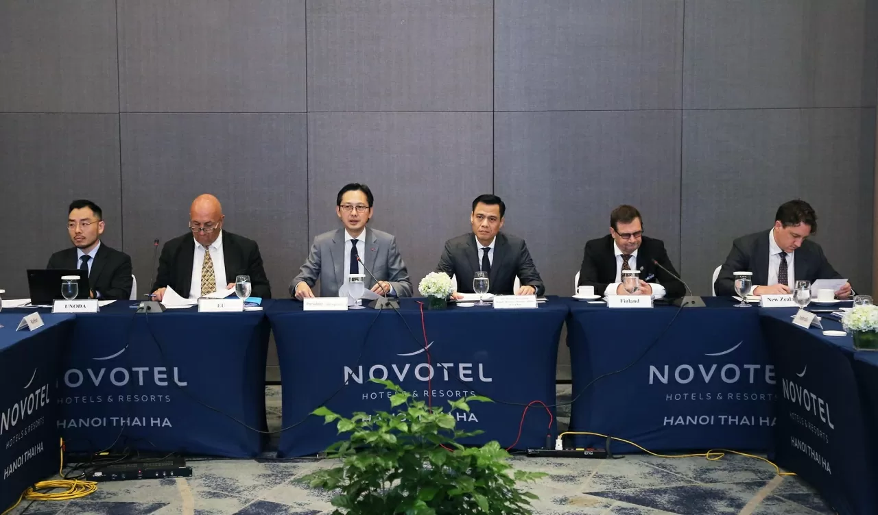 Đại sứ Đỗ Hùng Việt, Trưởng Phái đoàn Thường trực Việt Nam tại Liên hợp quốc chủ trì Hội nghị. (Ảnh: Thành Long)