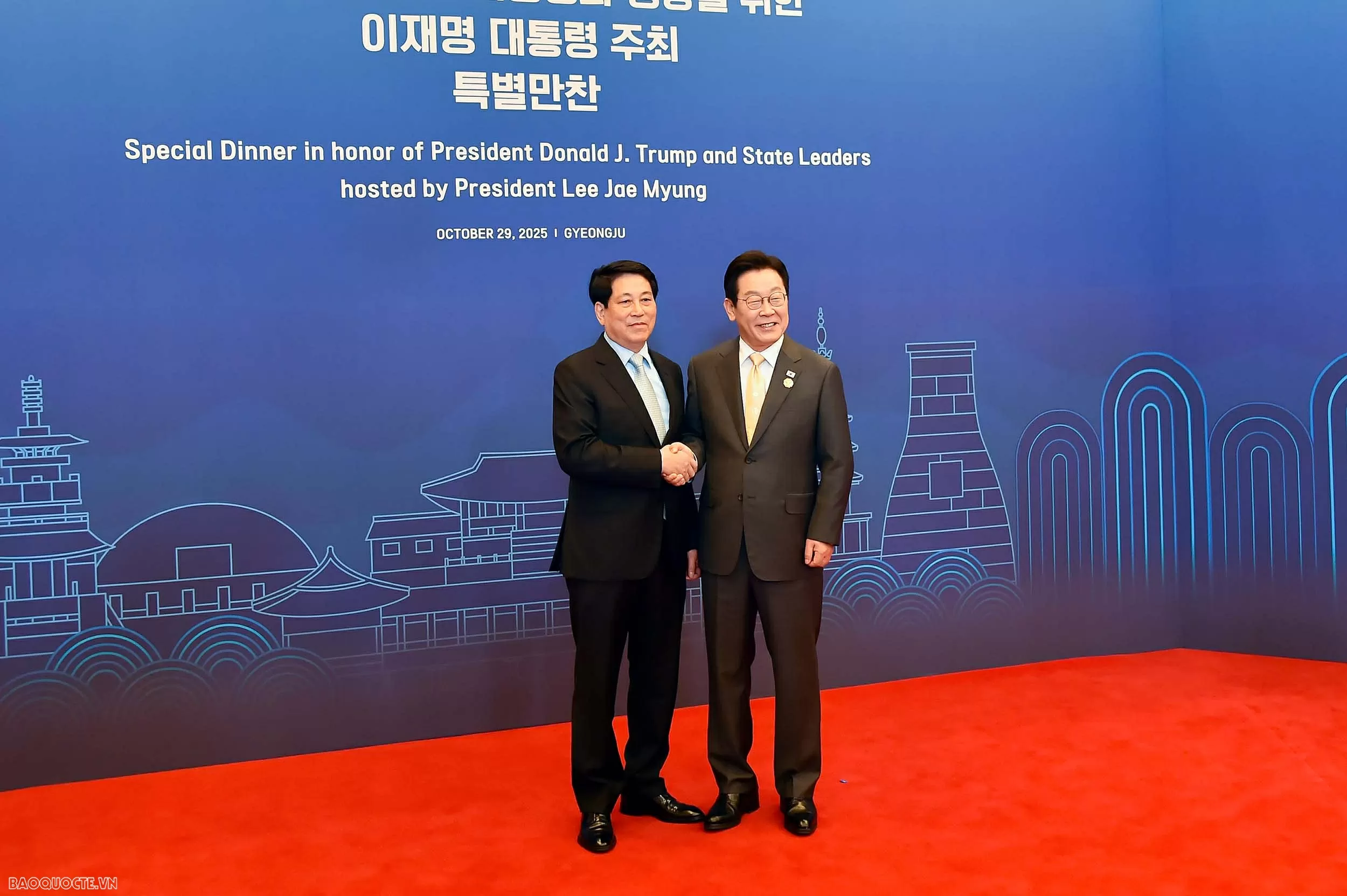 Chủ tịch nước Lương Cường dự tiệc tối chào mừng các nhà Lãnh đạo dự Tuần lễ cấp cao APEC 2025