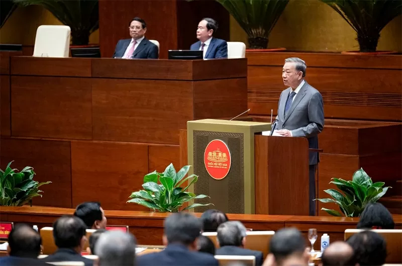 Tổng Bí thư Tô Lâm phát biểu tại Hội nghị toàn quốc về đột phá phát triển khoa học, công nghệ, đổi mới sáng tạo và chuyển đổi số (Nguồn: Internet).