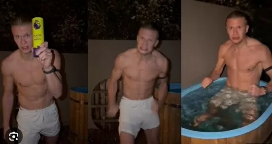 Haaland tắm nước đá giữa cái lạnh 8 độ C