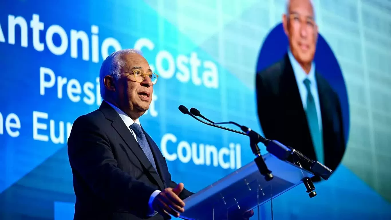 Chủ tịch Hội đồng Châu Âu Antonio Costa phát biểu tại Hội nghị thượng đỉnh mở rộng của Euronews tại Brussels vào ngày 4 tháng 11 năm 2025. Euronews