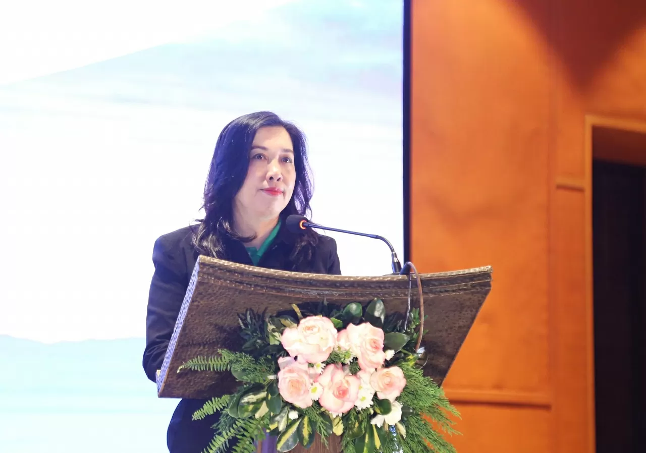 Thứ trưởng Ngoại giao Lê Thị Thu Hằng phát biểu khai mạc. (Ảnh: Thành Long) Thứ trưởng Ngoại giao Lê Thị Thu Hằng phát biểu khai mạc. (Ảnh: Thành Long)