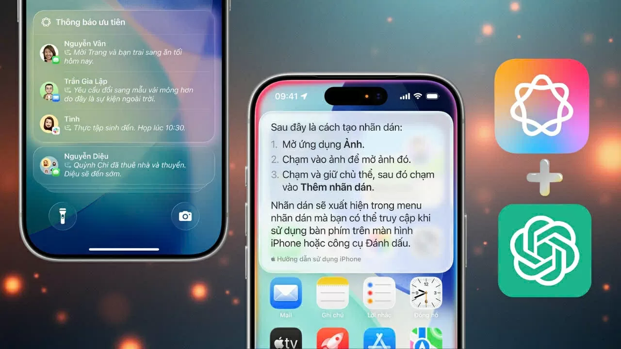 Cách biến iPhone thành trợ lý AI nhờ liên kết ChatGPT với Apple Intelligence.