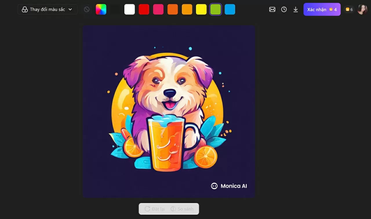 Nếu muốn tinh chỉnh thêm, di chuột vào logo.