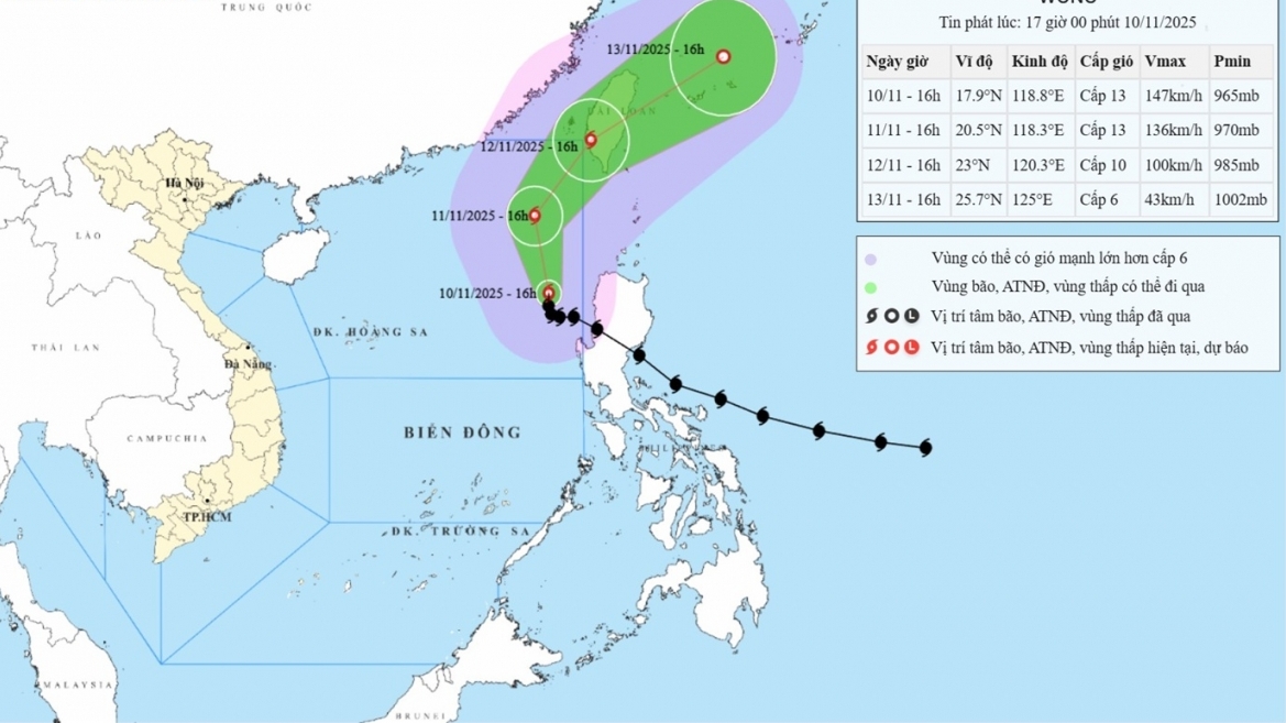 du bao thoi tiet ngay mai 1111 bac bo mua rao rai rac cac khu vuc khac ngay nang bao so 14 giat cap 16 tren bien dong