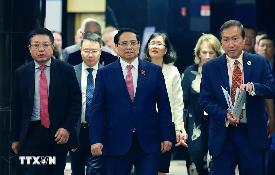 Hình ảnh Thủ tướng Phạm Minh Chính dự Diễn đàn doanh nghiệp Việt Nam thường niên