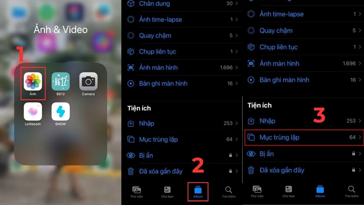 Mở ứng dụng Ảnh trên iPhone.