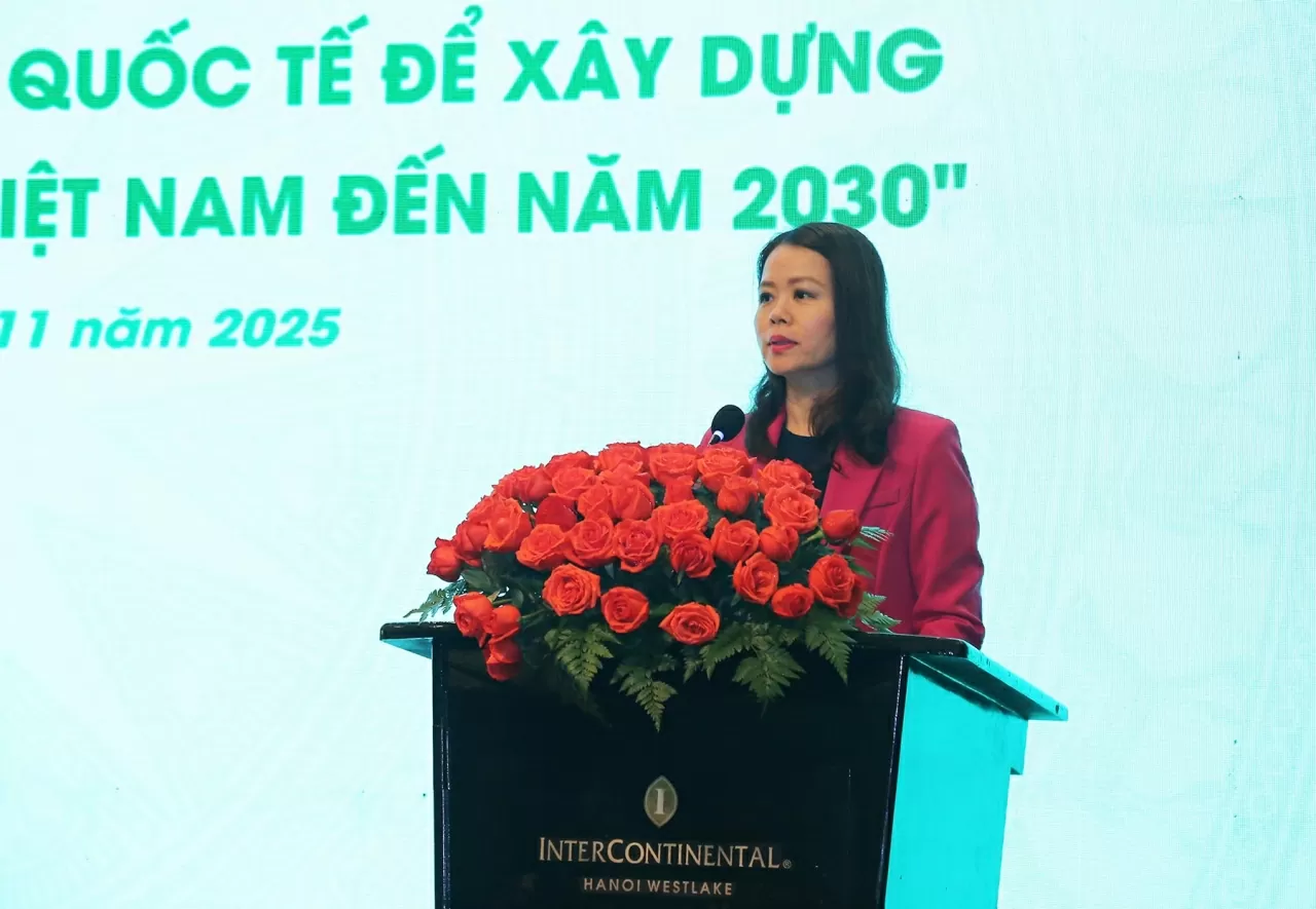 Thứ trưởng Bộ Ngoại giao Nguyễn Minh Hằng phát biểu khai mạc Hội nghị. (Ảnh: Thành Long)