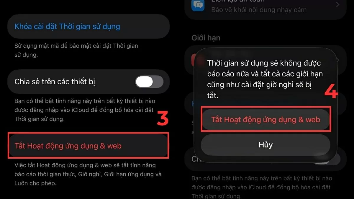 Tắt và xác nhận.