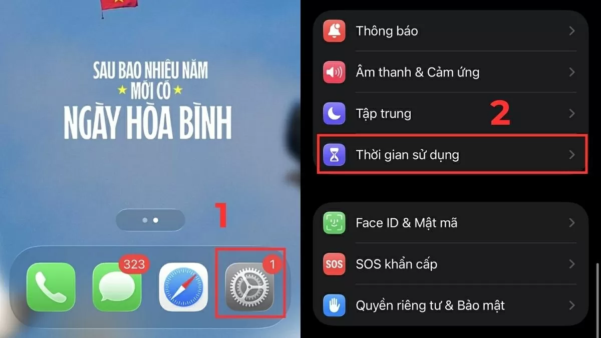 Mở Cài đặt (Settings).