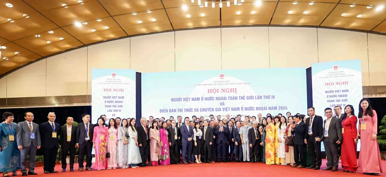 Kiều bào tham dự Hội nghị người Việt Nam ở nước ngoài toàn thế giới lần thứ tư năm 2024 tại Thủ đô Hà Nội. (Ảnh: Tuấn Anh) 