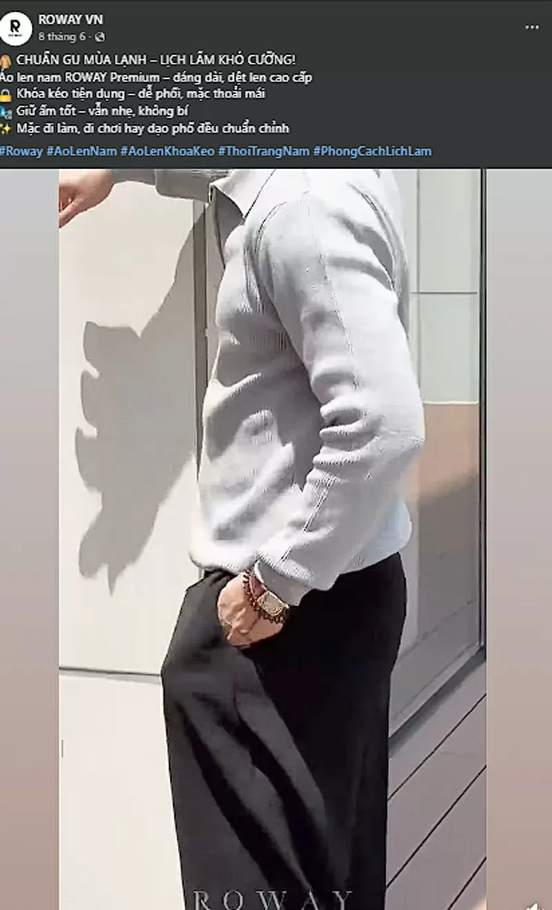 Chất liệu sản phẩm chính là mấu chốt truyền thông mà Roway định vị thương hiệu so với các sản phẩm khác cạnh tranh. (Nguồn: Fanpage Roway VN)