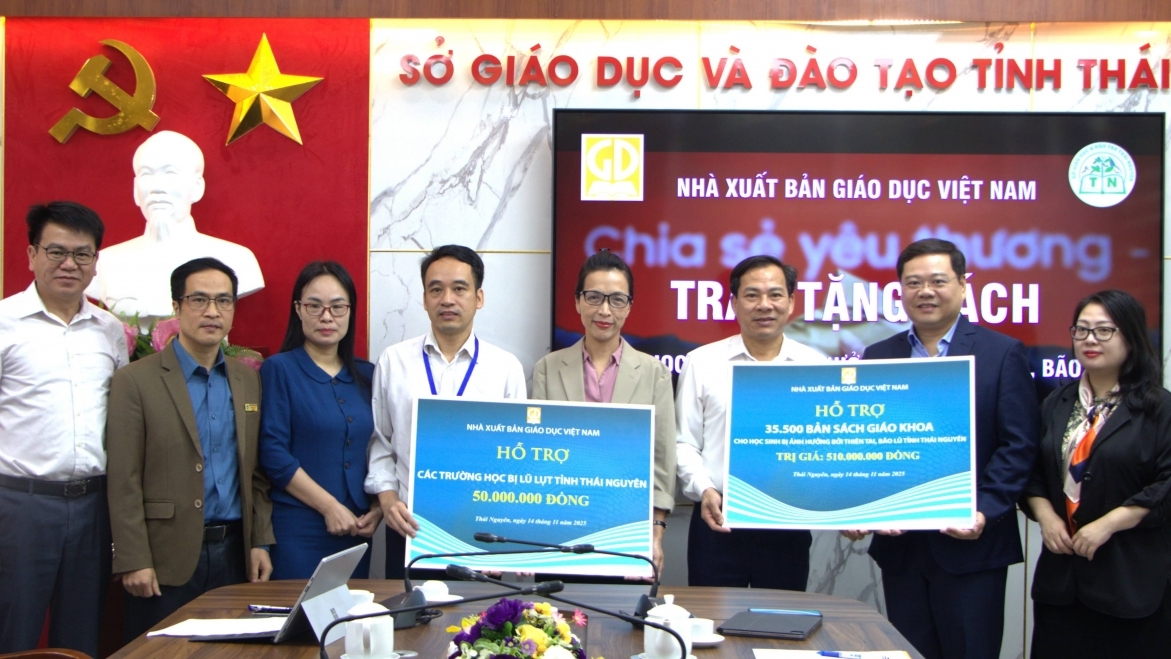 NXB Giáo dục Việt Nam hỗ trợ sách giáo khoa cho Thái Nguyên sau bão số 11