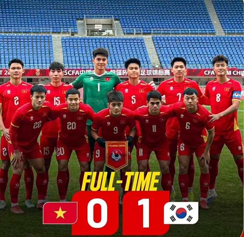 U22 Việt Nam thua tỷ số tối thiểu U22 Hàn Quốc ở giải Panda Cup 2025