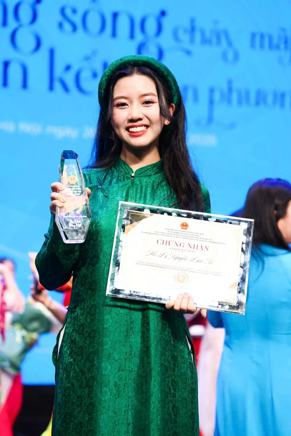 Nguyễn Lưu An tại Lễ tôn vinh Sứ giả tiếng Việt ở nước ngoài năm 2025. (Ảnh NVCC) Nguyễn Lưu An tại Lễ tôn vinh Sứ giả tiếng Việt ở nước ngoài năm 2025. (Ảnh NVCC)