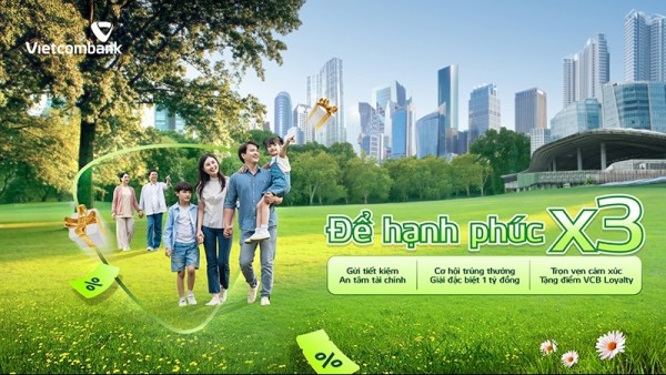 Hành trình tiết kiệm ĐỂ HẠNH PHÚC NHÂN BA: gửi tiết kiệm, nhân ba niềm vui cùng Vietcombank