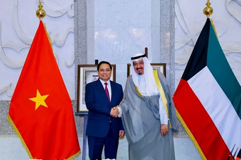 Thủ tướng Phạm Minh Chính và Thủ tướng Nhà nước Kuwait Sheikh Ahmad Abdullah Al-Ahmad Al Sabah, ngày 17/11. (Ảnh: Nguyễn Hồng)